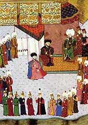Менгли-Гирей на приёме у султана Баязида