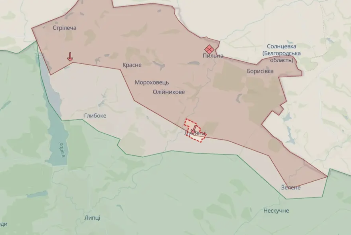 Російські війська взяли деякі позиції під контроль поблизу села Лук’янці в Харківській області, але українська армія зуміла зупинити їхній наступ