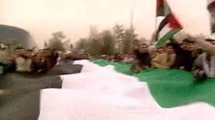 Палестинцы в Сирии сшили самый большой в мире флаг